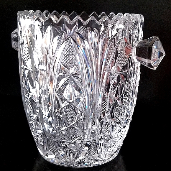 American Brilliant Cut Glass Ice Bucket/Champagne Holder Antique - Picture 13 of 13